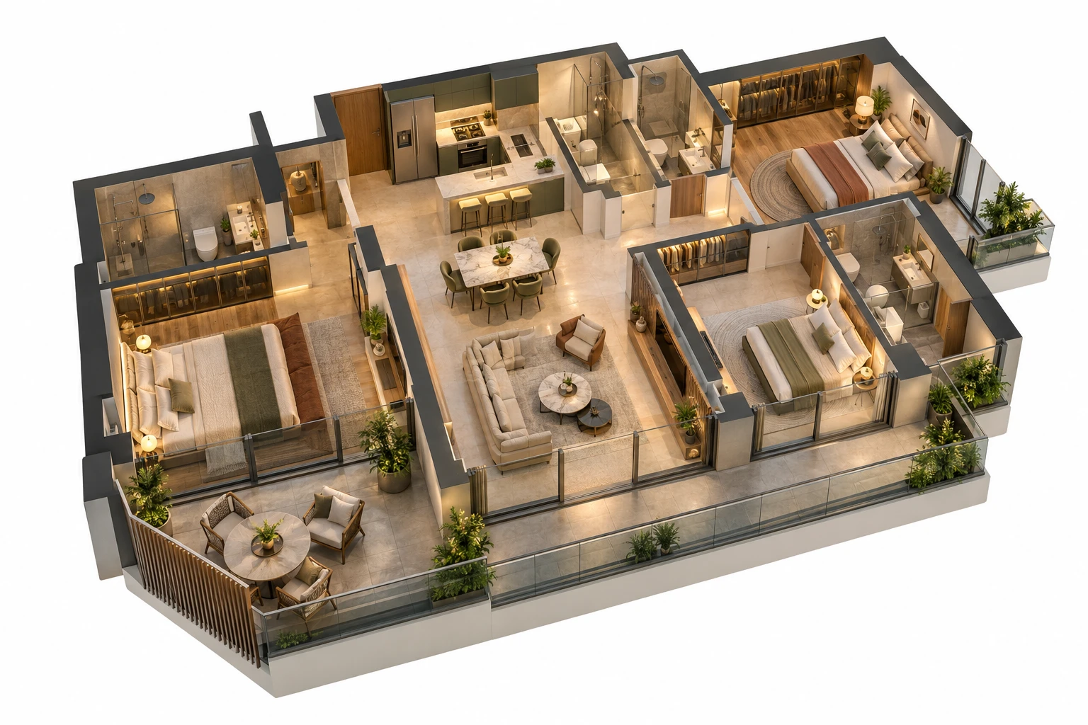3D Exploded Site Plan concept study 3