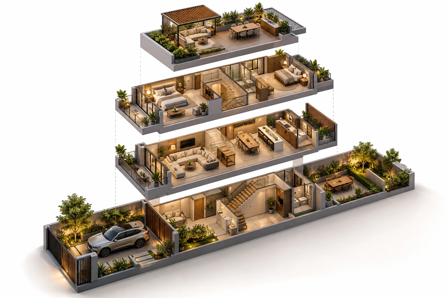 3D Exploded Site Plan concept study 4
