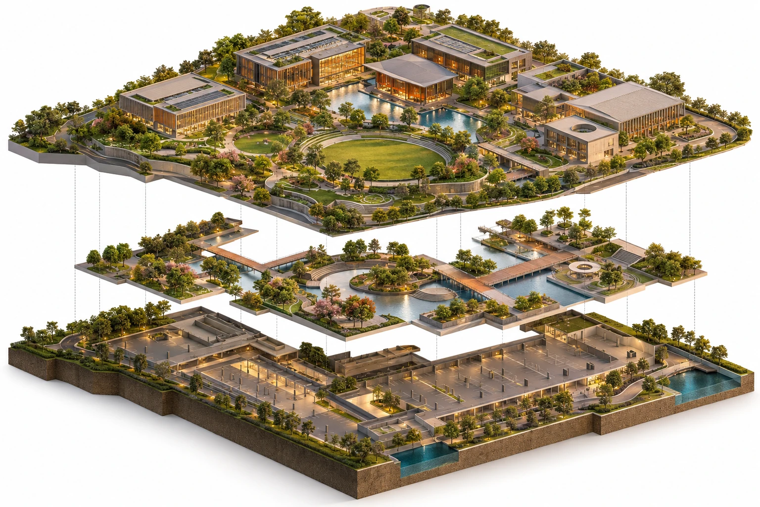 3D Exploded Site Plan concept study 9